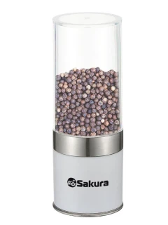 Фото для Мельница д/соли и перца SAKURA SA-6649W Белая (МЕХАН,керам.ножи)