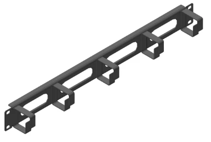 Фото для Кабельный организатор АМЕ ОРГМ-5-1U-45, металлический 5 колец 45 мм 1U, черный