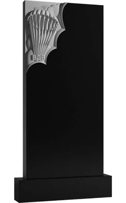 Фото для ВОЕННЫЕ памятники из гранита вертикальные резные черные ВАР-81 (премиум-класс)