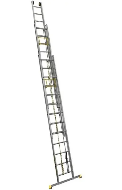 Фото для Трехсекционная лестница ПРОФИ выдвижная с тросом 19,2 м ALUMET