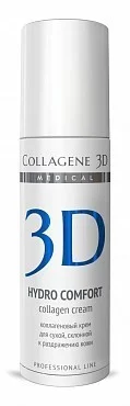 Коллаген 3D Коллагеновый крем HYDRO COMFORT для сухой и чувствительной кожи лица с растительными маслами и аллантоином, 150 мл.