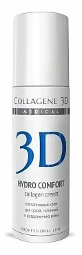 Фото для Коллаген 3D Коллагеновый крем HYDRO COMFORT для сухой и чувствительной кожи лица с растительными маслами и аллантоином, 150 мл.
