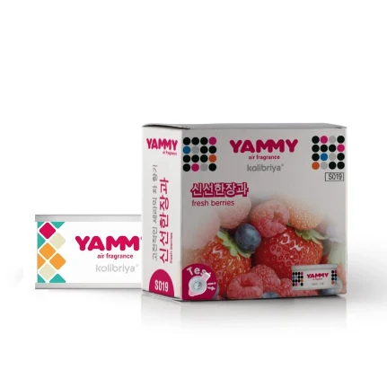 Фото для Ароматизатор на торпедо Yammy Fresh Berries (Свежие ягоды), меловой, баночка, арт. S019