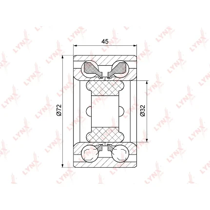 Фото для Подшипник ступицы колеса LYNXauto, арт. WB-1113