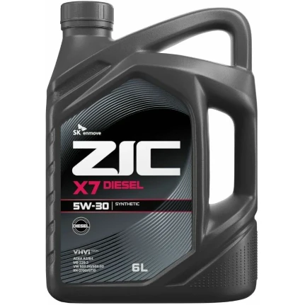 Фото для Масло моторное ZIC X7 Diesel 5w30, синтетическое, API SN, ACEA A3/B3/B4, для дизельного двигателя, 6л, арт. 172610