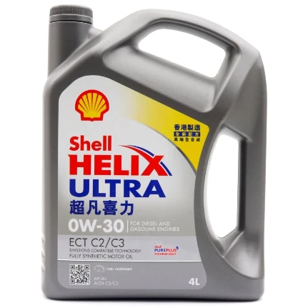 Фото для Масло моторное Shell Helix Ultra ECT 0w30, синтетическое, API SN, ACEA C2/C3, универсальное, 4л, арт. 550046375