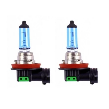 Фото для Лампа галогенная Koito White Beam H11 (PGJ19-2, T11), 12В, 55Вт (соответствует 100Вт), 4000К, комплект 2 шт
