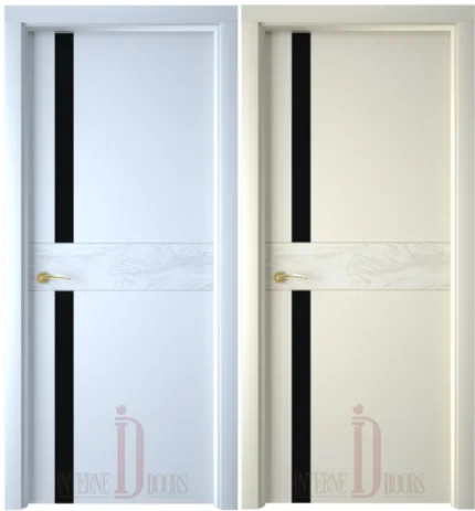 Фото для Межкомнатная дверь S-2h Эмаль белая Стекло черное