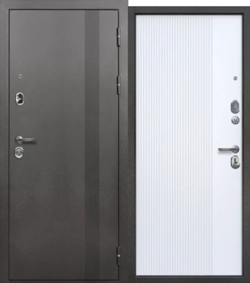 Фото для Дверь входная Тайга 9 см Вертикаль белая