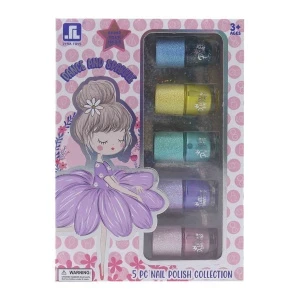 Фото для Набор лаков Zyra Toys на водной основе с блестками 5цв с 3лет