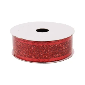 Фото для Лента упаковочная глиттер красная 2,5х270см