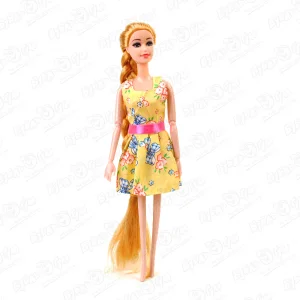 Кукла модная с длинными волосами в ярком платье в ассортименте