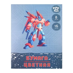 Фото для Бумага цветная Трансформер двусторонняя офсетная 16л 8цв
