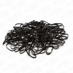 Резиночки силиконовые для волос черного цвета в фигурной упаковке