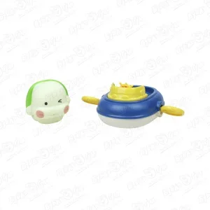 Фото для Игрушка для ванны Катер заводной с брызгалкой-животным в ассортименте
