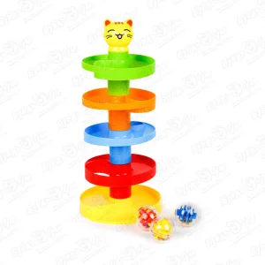 Игрушка развивающая башня с шариками Котик