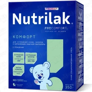 Фото для Смесь Nutrilak Premium Комфорт 350г с 0мес БЗМЖ