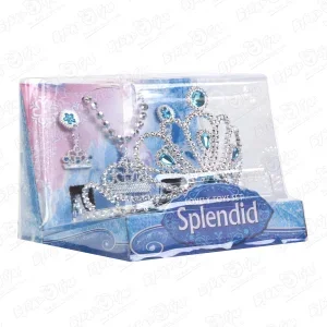 Фото для Набор украшений принцессы с короной и аксессуарами голубой