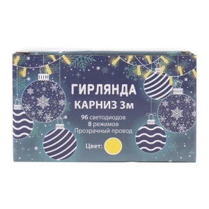 Фото для Гирлянда электрическая Карниз теплый белый свет 3м