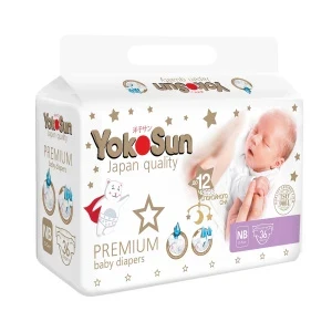 Фото для Подгузники YokoSun Premium NB для новорожденных 0-5кг 36шт