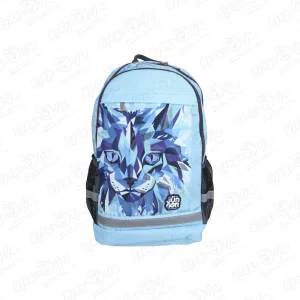 Рюкзак JUNGER с рисунком рысь голубой
