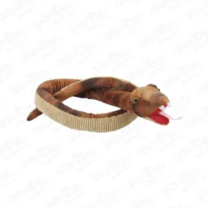 Фото для Игрушка мягконабивная Змея коричневая 142см