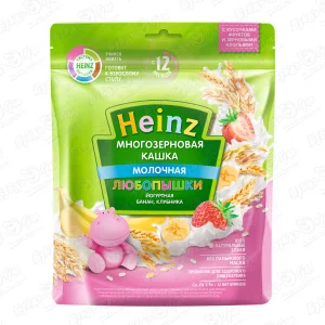 Каша Heinz Любопышки молочная йогурт-банан-клубника 200г с 12мес БЗМЖ