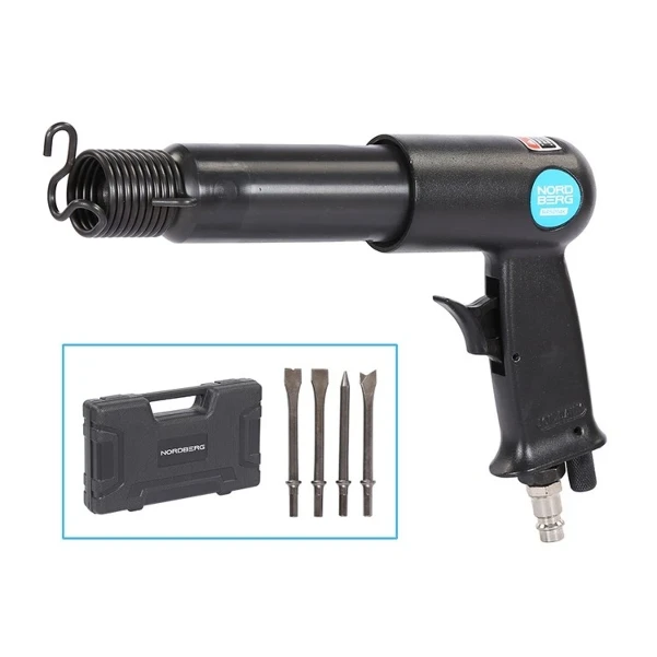 Фото для Пневмозубило 250 мм с комплектом насадок в кейсе NORDBERG NP5094K