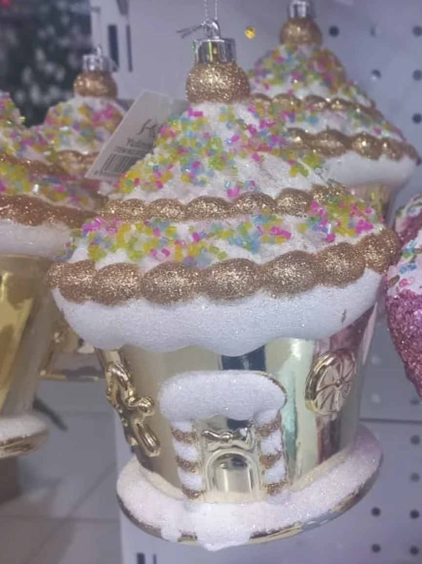 Елочная игрушка "Домик - пирожное"