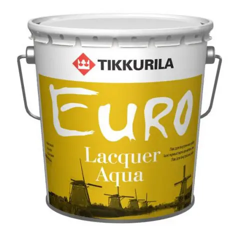 TIKKURILA Лак матовый "Euro Lacquer Aqua" основа ЕР 2,7 л