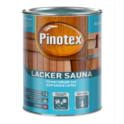 Фото для Лак водный для бани и сауны термостойкий, полуматовый, 2,7 л Pinotex Lacker Sauna 20 AkzoNobel