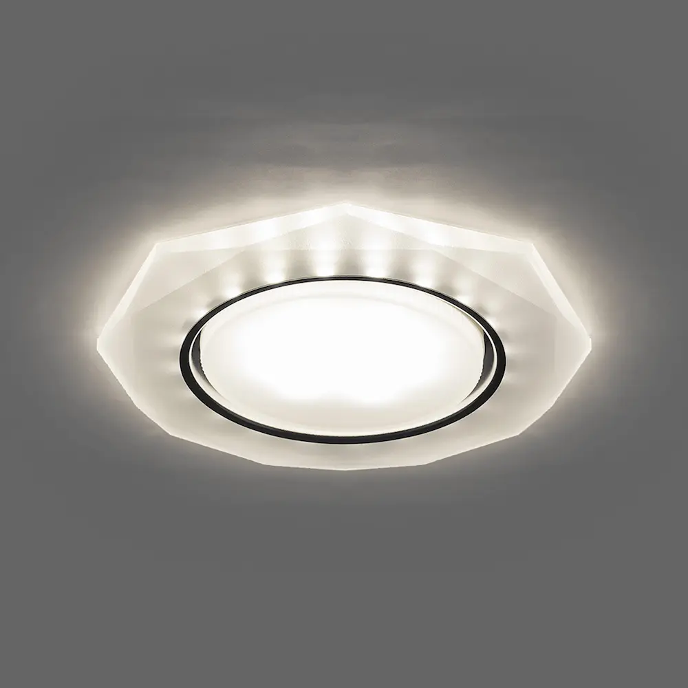 Светильник точечный CD5021 с LED-подсветкой матовый белый ФЕРОН