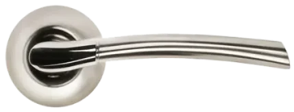 Ручка дверная "Пиза" белый никель/полированный хром Морелли