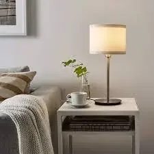 Фото для Лампа настольная Рингста/Скафтет белый,никелированный