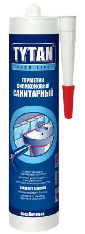 Герметик EURO-LINE силикон санитарный белый 280 мл TYTAN