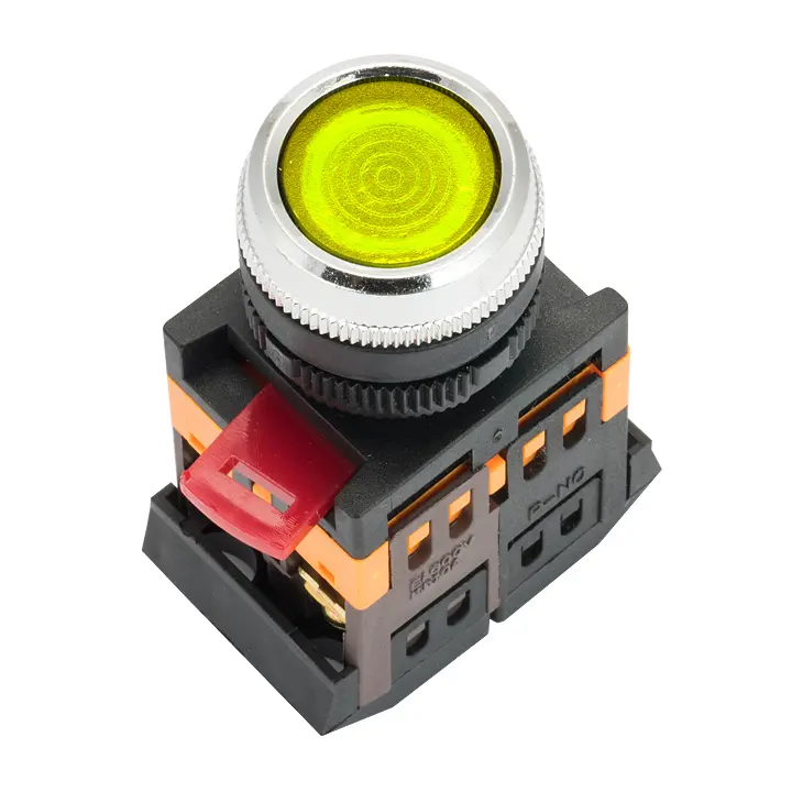 Кнопка с подсветкой "желтый" NO+NC 230В ЭКФ