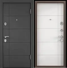 Фото для Дверь металлическая темный пепел D23,левая,МДФ КТ белый D23,НК15,фурн.хром 950*2050*70 (1,5мм) ТОРЭК