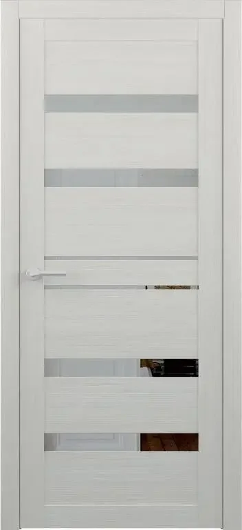 Полотно дверное кипарис белый Эко-шпон зеркало 600*2000*40 ФРЕГАТ
