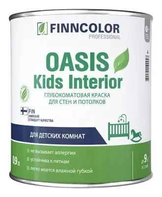 Фото для TIKKURILA Краска в/д для стен и потолков в детских комнатах "Oasis Kids Interior А" гл/мат 0,9 л 0,9