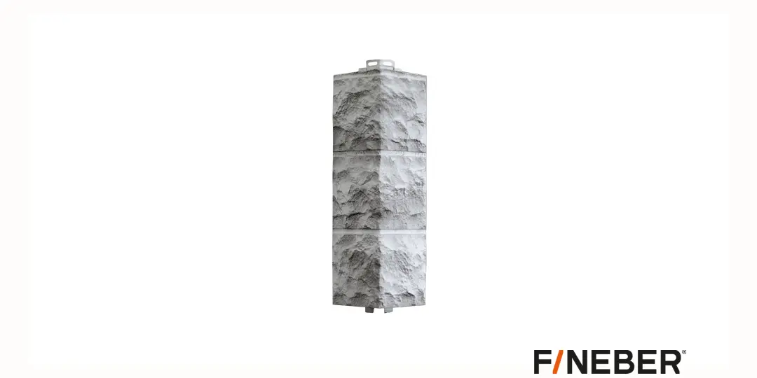 Наружный угол к фасадной панели Дачный Доломит, светло-серый 485*140*140 мм