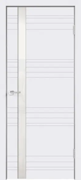 Полотно дверное белый RAL9003, стекло Z1 белое лакобель, врезка под замок 600*2000 ДвериХолл