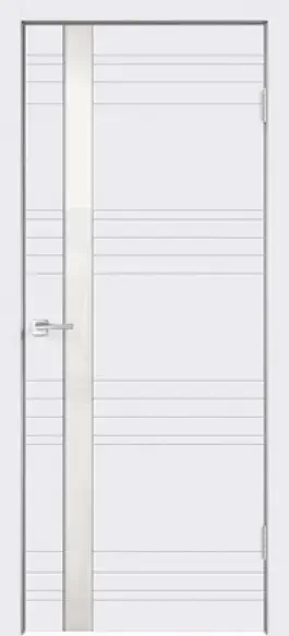 Фото для Полотно дверное белый RAL9003, стекло Z1 белое лакобель, врезка под замок 600*2000 ДвериХолл