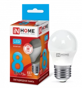 Фото для Лампа LED-шар-VC 8Вт 4000 Е27 IN HOME