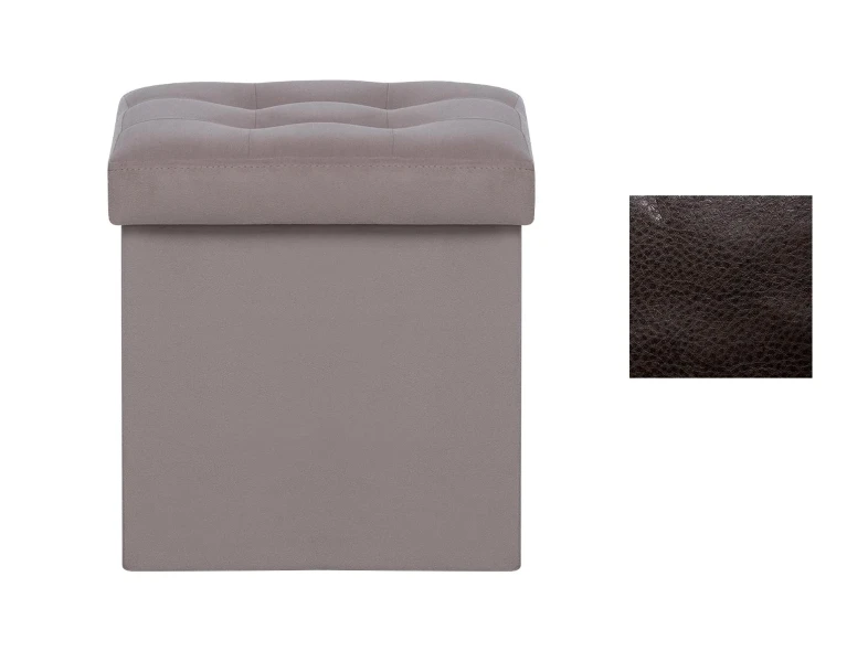 Фото для Пуф Leset Плуто складной с крышкой (Varana DK Brown коричневый экокожа)