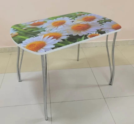 Фото для Стол обеденный Волна-2 В5 (Ромашки)