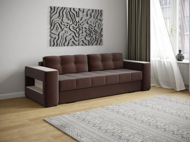 Фото для Диван раскладной Доро (Коричневый/Сандал белый)