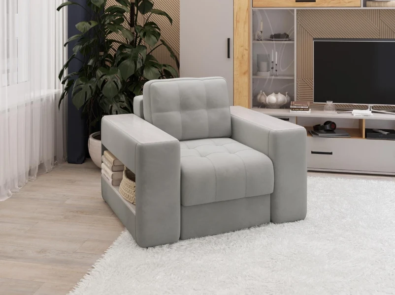 Фото для Кресло Доро (Сетло-серый/Холст белый)