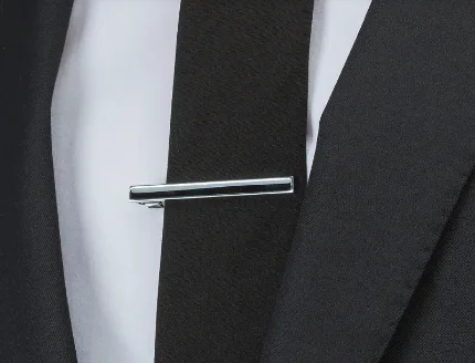 Стальной зажим для галстука с карбоном