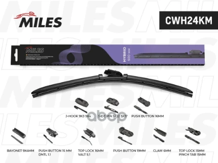 Фото для Щетка Стеклоочистителя 600Mm (Miles) Cwh24km Miles арт. CWH24KM