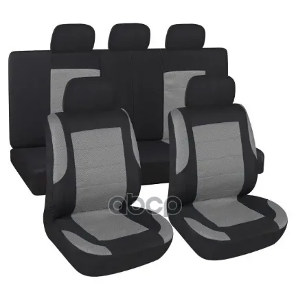 Фото для Чехлы На Сиденья Sk Forsage Полиэстер/Сетка Черно/Серый S01301147 (9предм) Skyway арт. S01301147